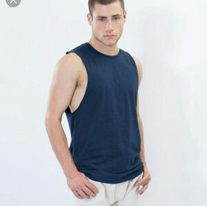 Tee Ink Weekender Basic Navy Men's Cotton Tank Top Workout Laungewear Sz L